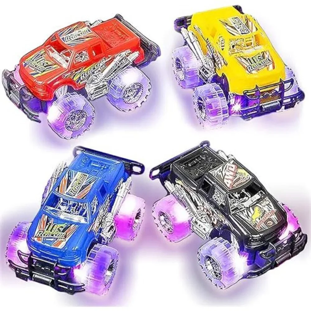 Light Up Monster Trucks Toy Set of 2 Jumbo Vehicle Gift Child Boy Girl Present